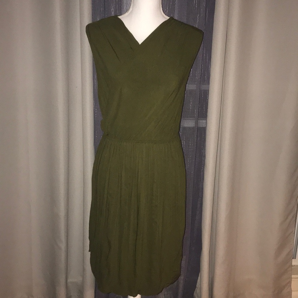 Mossimo olive green faux wrap dress